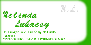 melinda lukacsy business card
